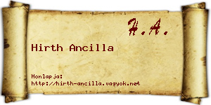 Hirth Ancilla névjegykártya